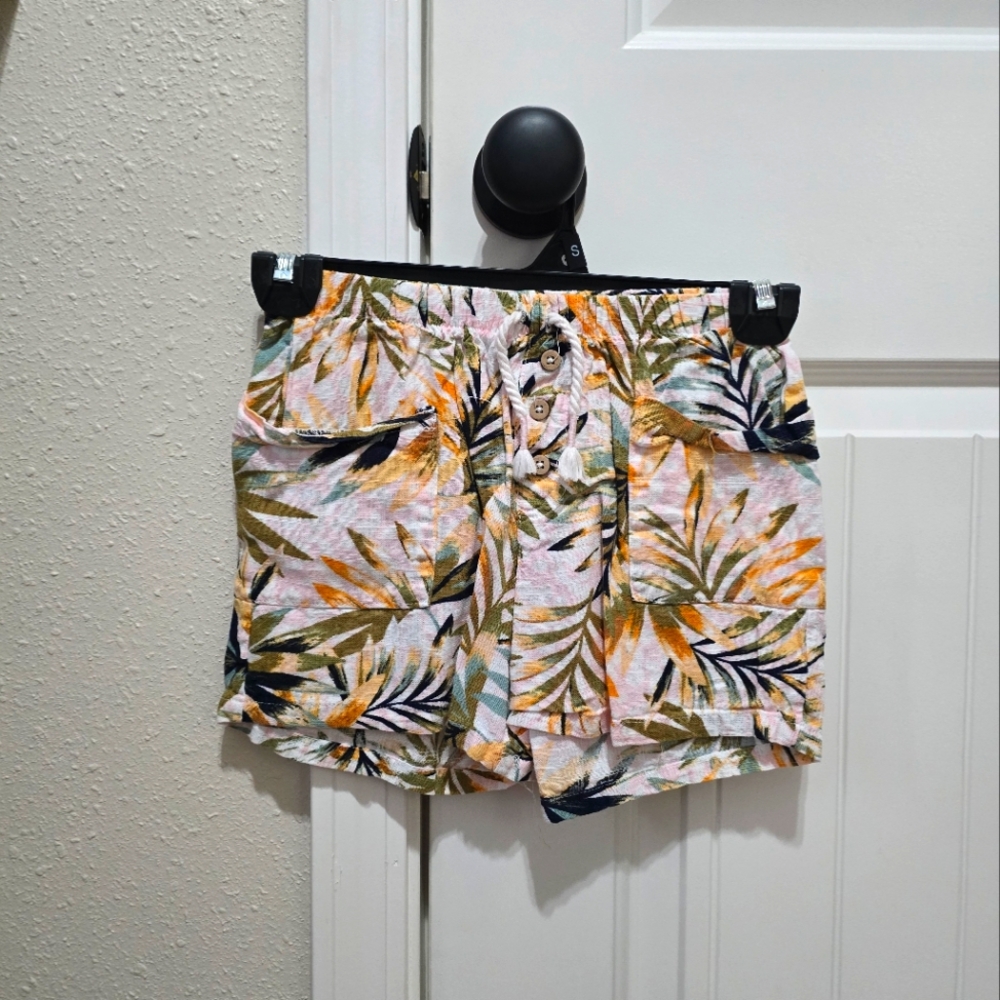 Jessica Simpson Orange and Green Tropical Shorts
